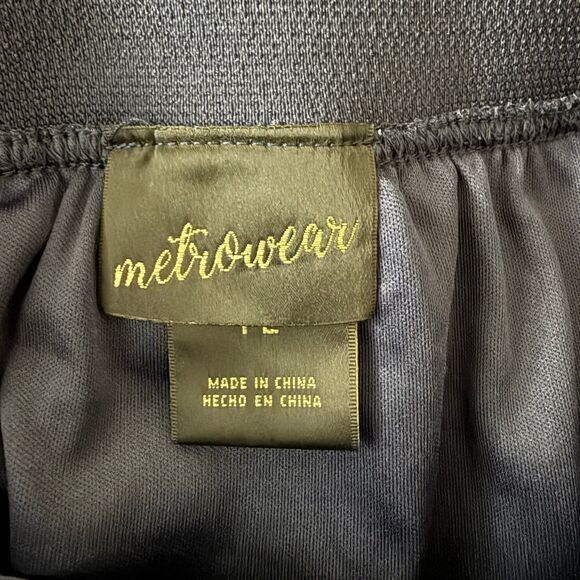 Metrowear Navy Metallic Pleated Maxi Skirt Flowy Elastic Waist Size Petite Large - Picture 4 of 6